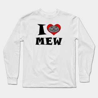 I Heart Cat - Grey Kitty Long Sleeve T-Shirt